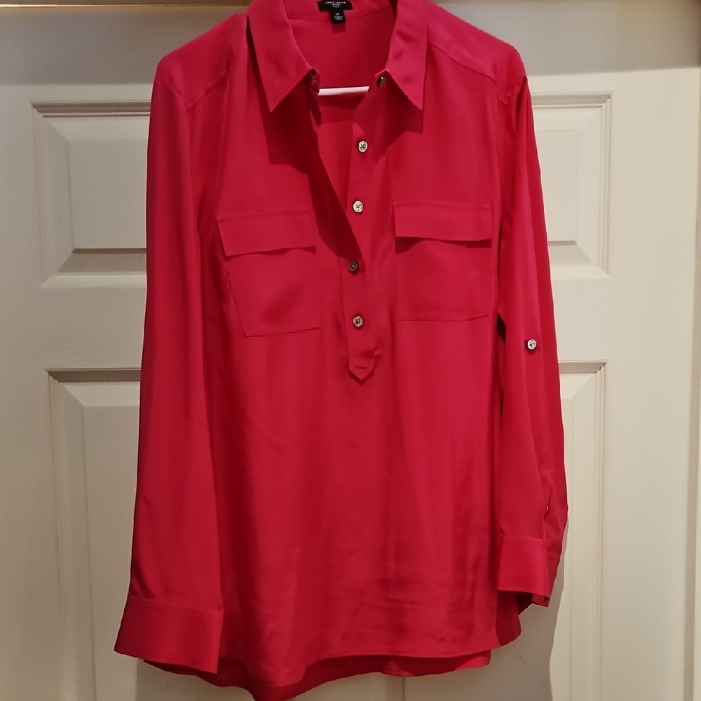 Ann Taylor Vibrant Pink Blouse